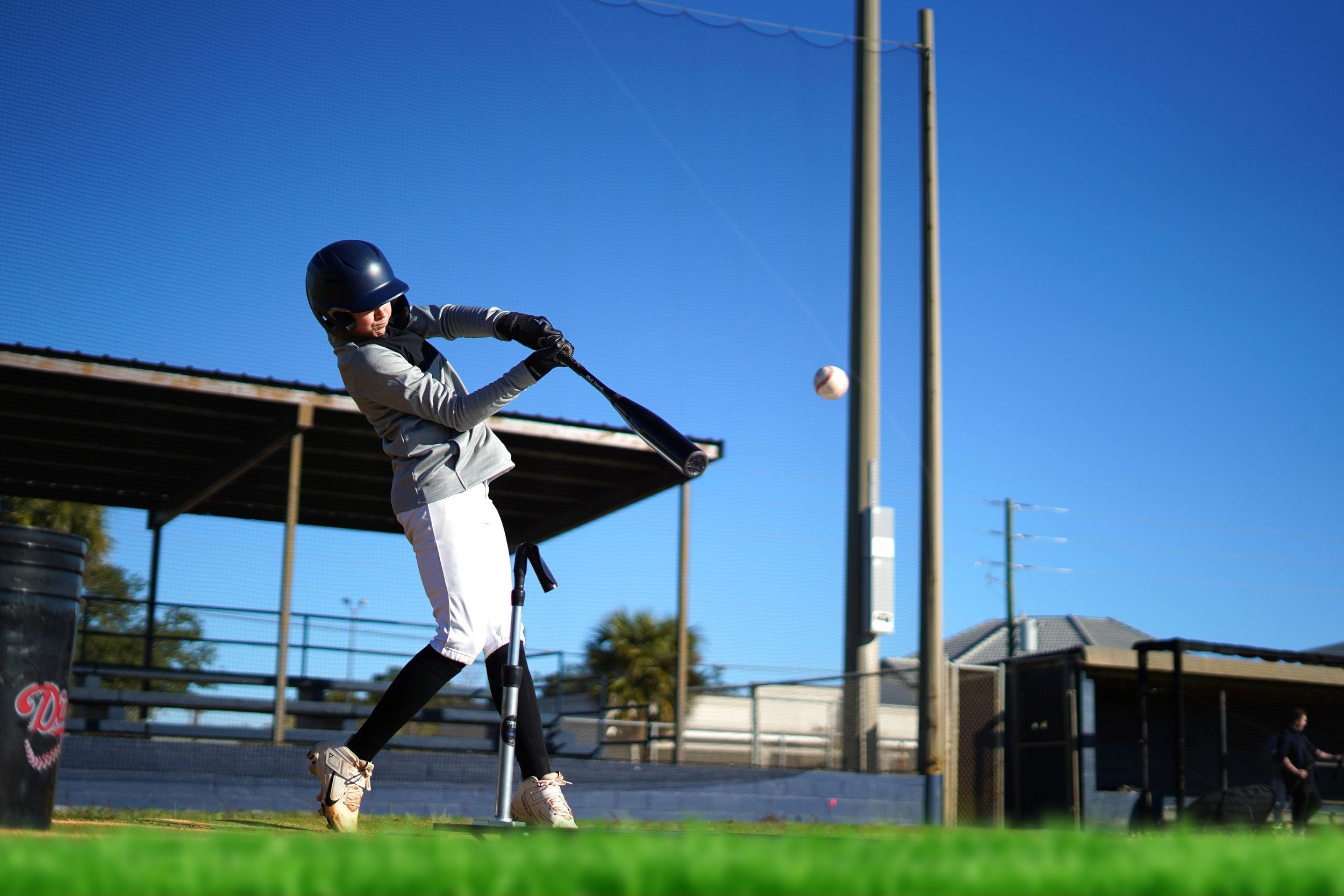 Youth baseball player at bat